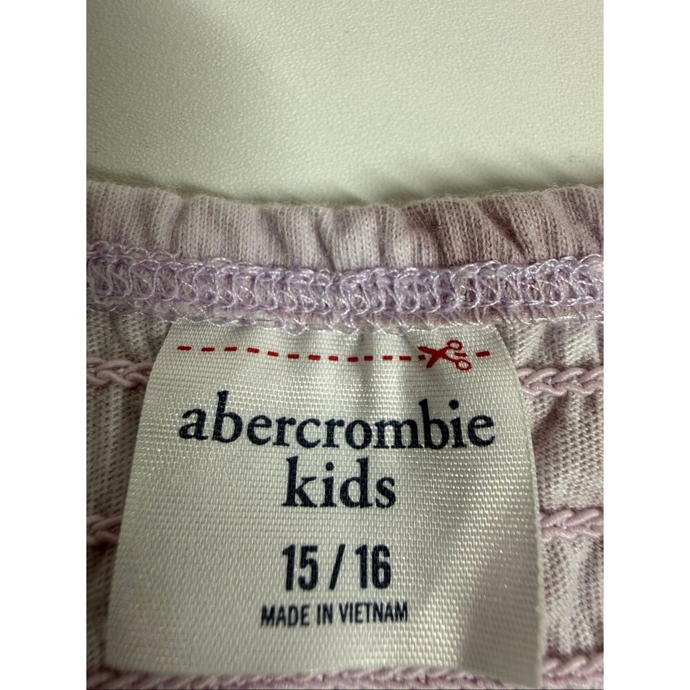 Abercrombie Kids Girls Smocked Puff Sleeve Top Sz15/16 Light Pink Stretch Shirt - Picture 4 of 9